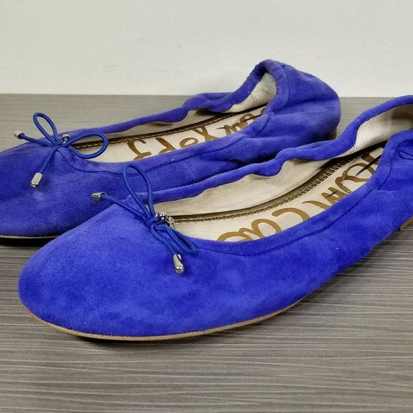 Sam Edelman Felicia Flat, Blue Suede, Womens Size 6 M - Picture 1 of 7